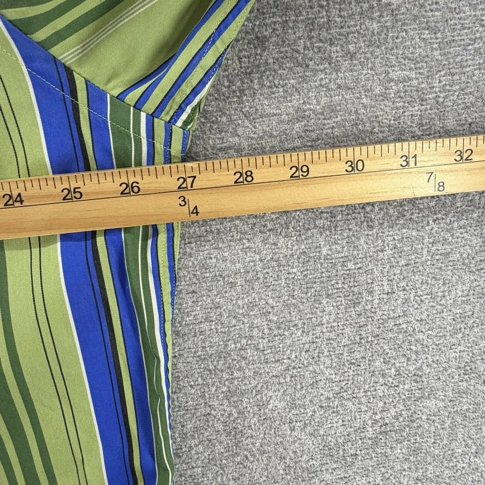 Robert Graham Shirt Men Size 3XL Green Striped Flip Cuff Button Up Paisley
